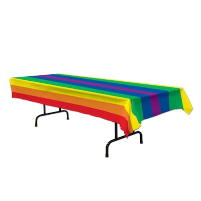 Beistle 54 x 108 Rainbow Tablecover; 2/Pack