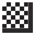 Beistle 6 1/2 x 6 1/2 Checkered Luncheon Napkins; Black/White, 48/Pack