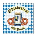 Beistle 5 x 5 Oktoberfest Beverage Napkins; Blue/White, 64/Pack