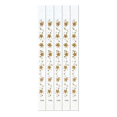 Beistle 3/4 x 10 Star Tyvek Wristband; White/Gold, 100/Pack