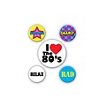 Beistle 80s Party Buttons; 2 1/3 x 1 1/3, 15/Pack