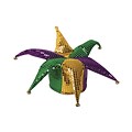 Beistle Glitz N Gleam Jester Hat, One Size, Gold/Green/Purple