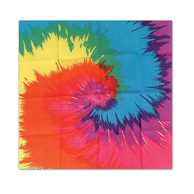 Beistle Funky Tie-Dyed Bandana; 22 x 22, 5/Pack