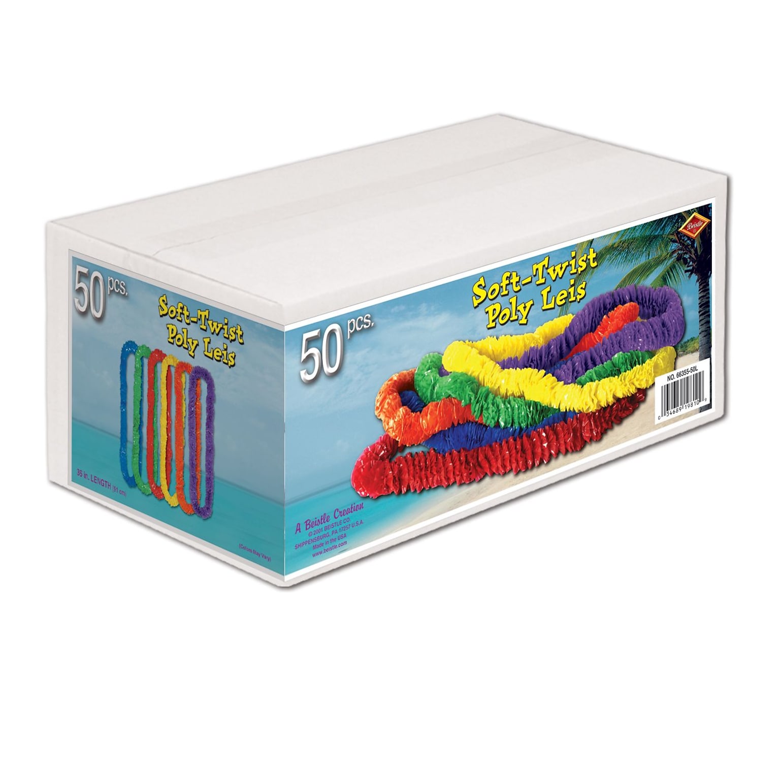 Beistle 1 1/2 x 36 Poly Lei With Labeled Carton; Assorted