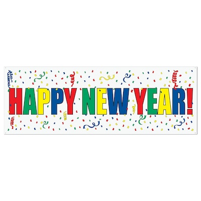 Beistle 5 x 21 Happy New Year Sign Banner; 3/Pack