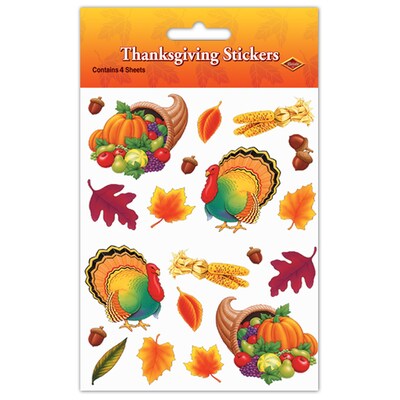 Beistle 4 3/4 x 7 1/2 Thanksgiving Sticker; 28/Pack