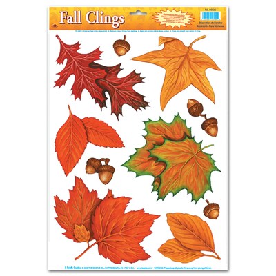 Beistle 12 x 17 Fall Leaf Clings; 70/Pack