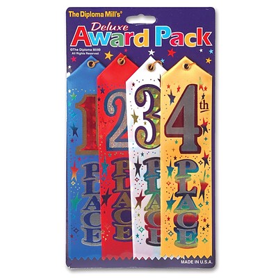 Beistle 2 x 8 1st 2nd 3rd 4th Place Award Pack Ribbons; 4/Pack