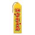 Beistle 2 x 8 Im Special Award Ribbon; Yellow, 9/Pack