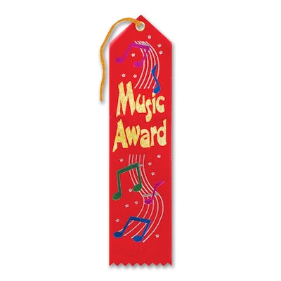 Beistle 2" x 8" Music Award Ribbon; 9/Pack