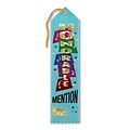 Beistle 2 x 8 Honorable Mention Award Ribbon; Turquoise, 9/Pack