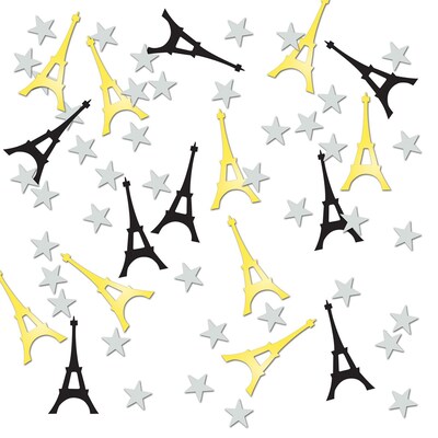 Beistle Eiffel Tower Confetti; Black/Gold/Silver, 5/Pack