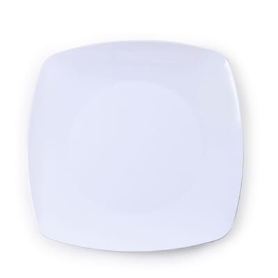 Renaissance Plastic Rounded Square China Plate,  7.5", White, 120/Set