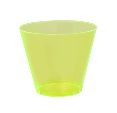Savvi Serve Plastic quat Neon Yellow Hard Plastic Tumbler 9 Oz.