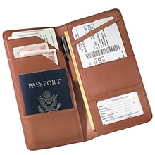 Royce Leather Passport Wallet, Tan