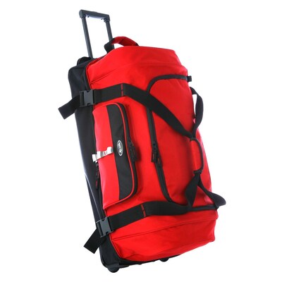 Olympia Drop Bottom Rolling Duffel, 30", Red