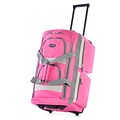 Olympia 8 pocket Carry On Rolling Upright Duffel Bag, 22, Hot Pink