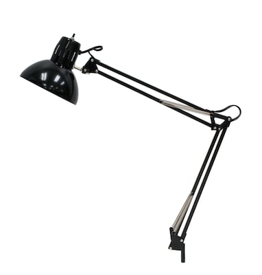 Alera 36-in Adjustable Magnifying Black Clip Desk Lamp with Metal Shade at