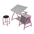 Studio Designs 24 metal Comet Table with Stool Pink