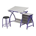 Studio Designs 24 metal Comet Table with Stool Purple