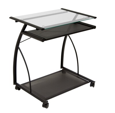 Calico Designs 27W x 18.75D Plastic L Computer Cart Black/Clear