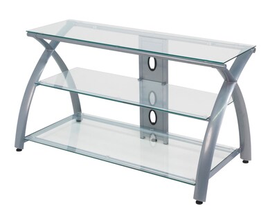 Calico Designs 42" Glass, Metal TV Stand, Silver