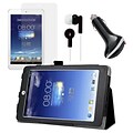 Mgear Accessories ASUS Memo Pad 8 Black Folio Case with Screen Protector, Earphones and Car Charger