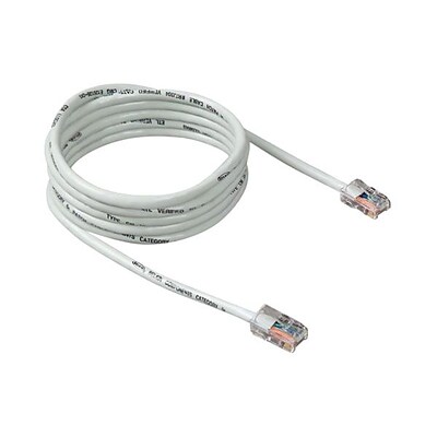 Belkin® 10 Cat5e RJ45/RJ45 Crossover Snagless Duplex Patch Cable, White