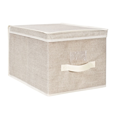 Simplify Large Polypropylene & Cardboard Storage Box, Faux Jute
