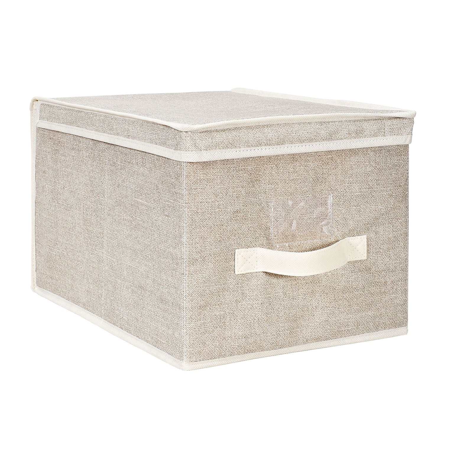 Simplify Large Polypropylene & Cardboard Storage Box, Faux Jute