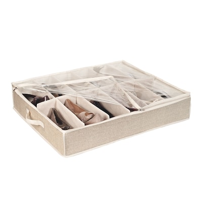 Simplify Shoe Polypropylene Organizer, Beige