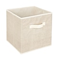 Simplify Faux Jute Polypropylene/Cardboard Box Cube, Off-White (25432-FEJ)