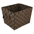 Simplify Small Woven 16.63 Qt. Strap Storage Tote, Choco (25092-CHOCO)