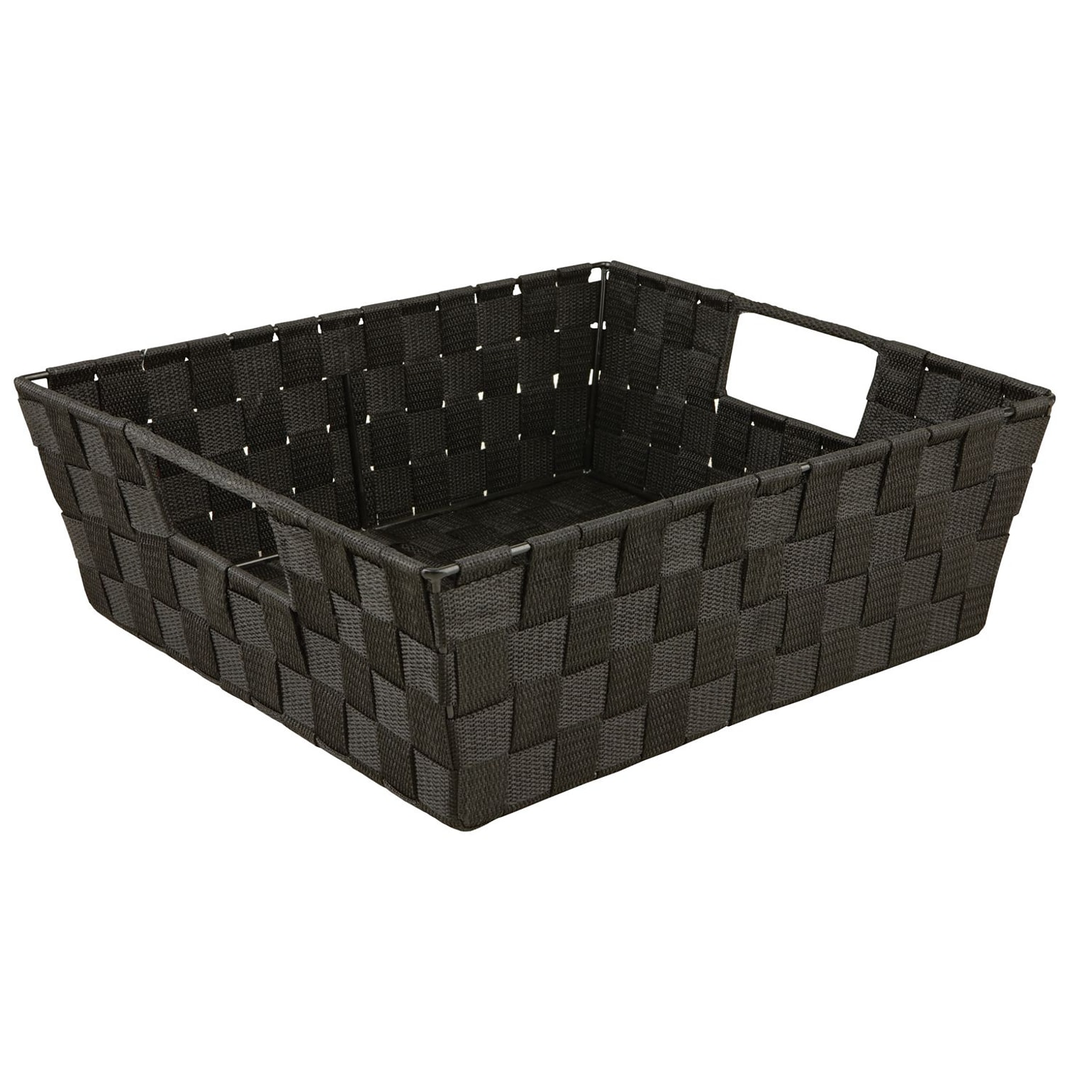 Simplify Shelf Polyester Woven Strap 29.92 Qt. Storage Tote, Black (25093-BLACK)