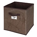 Simplify Faux Jute Polypropylene/Cardboard Box Cube, Brown (25432-ESPRESSO)