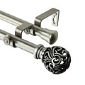 Rod Desyne 28 - 48 Metal & Resin Double Curtain Rod, Satin Nickel