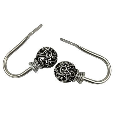 Rod Desyne Metal & Resin Hooks, Satin Nickel, 2/Set