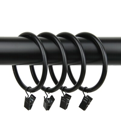 Rod Desyne 2.5" Metal Clip Rings, Black, 10/Pack