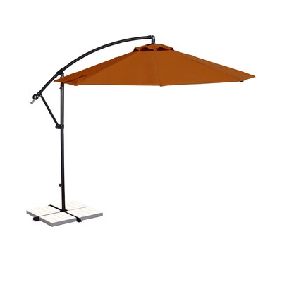 Blue Wave Santiago 10' Octagonal Cantilever Umbrella With Canopy Tilt, Terra Cotta Olefin