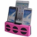 DOK™ 3 Port Smart Phone Charger With Speaker, Pink