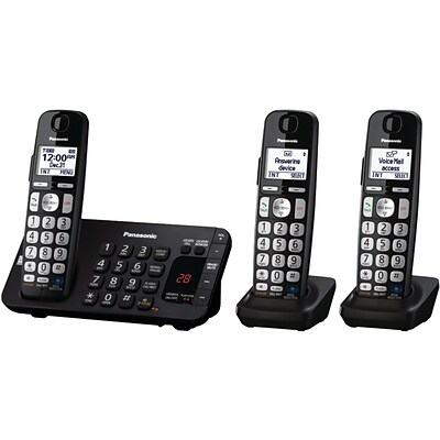 Panasonic KX-TGE243B Single Line Cordless Phone, Black
