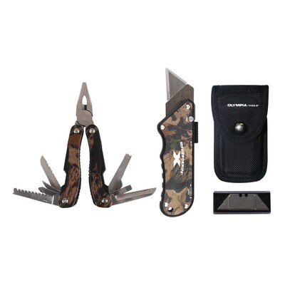 Olympia Tools Camo Turboknife and Multifunction Pliers Set, 2/Pack