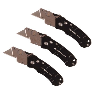 Olympia Tools Steel Turbofold Utility Knife Bundle 6, 3/Pack