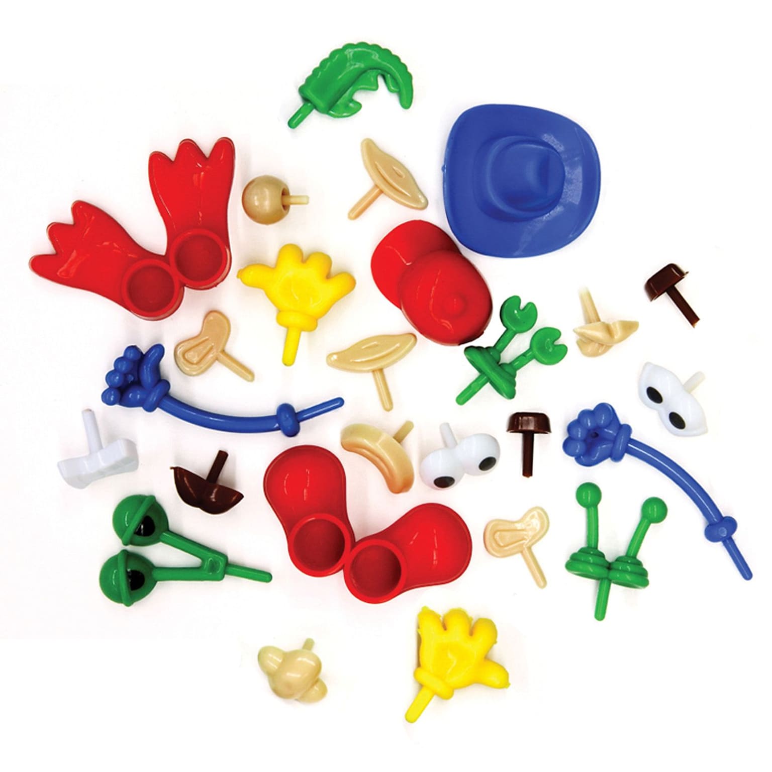 Creativity Street Modeling Dough & Clay Body Parts & Accessories, Assorted Shapes & Colors, 26 Pieces (CK-9660)
