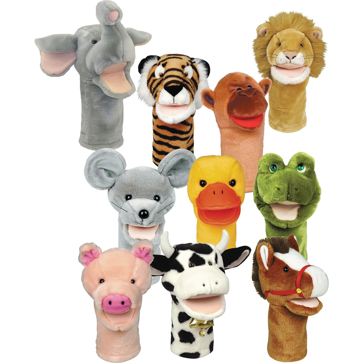 Get Ready Kids® Bigmouth Animal Puppets, Set Of 10