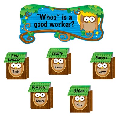 Owl Job Assignment Bulletin Board Set, 48 pieces