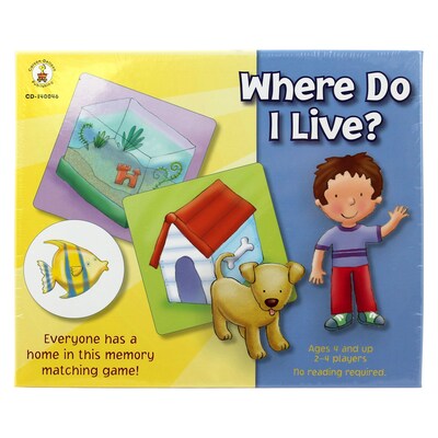 Carson-Dellosa Where Do I Live? Memory Match Game (140046)