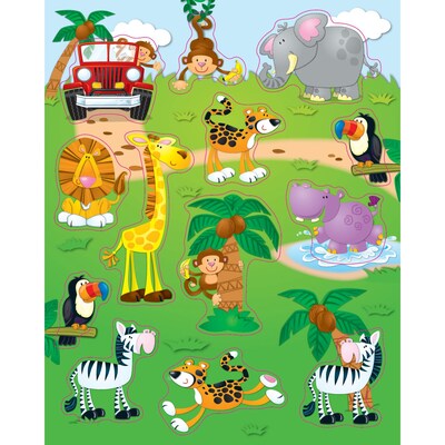 Carson-Dellosa Shape Stickers, Jungle Safari