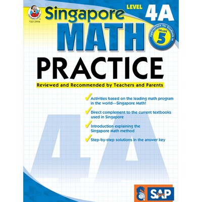 Singapore Math Practice Resource Book, Level 4A, Grade 5