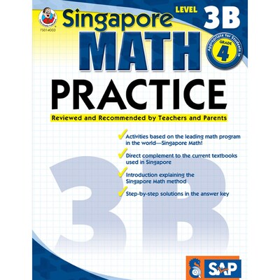Singapore Math Practice Resource Book, Level 3B, Grade 4